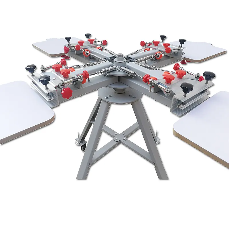 4-5 草稿4 Color 4 Station Manual Silk Screen Printing Machine With Micro Registration