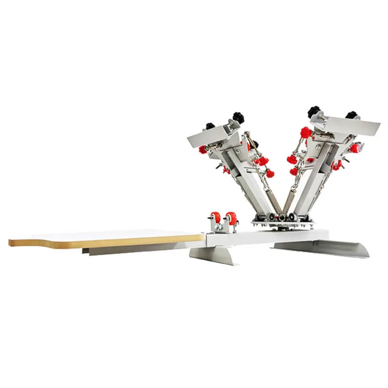 草稿4 Color 1 Station Manual Desktop Silk Screen Printing Machine With Micro Registration