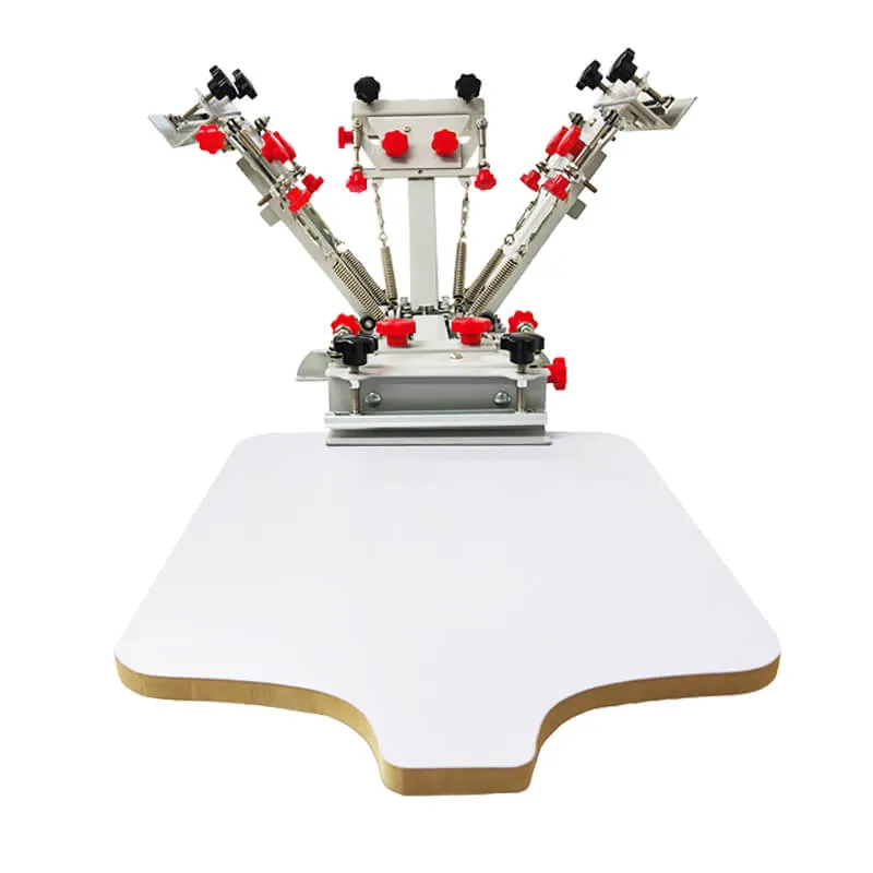 草稿4 Color 1 Station Manual Desktop Silk Screen Printing Machine With Micro Registration