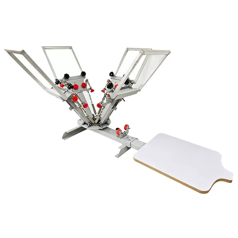 草稿4 Color 1 Station Manual Desktop Silk Screen Printing Machine With Micro Registration