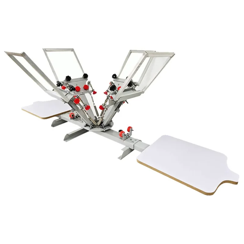 草稿 4 Color 2 Station Manual Silk Screen Printing Machine With Micro Registration