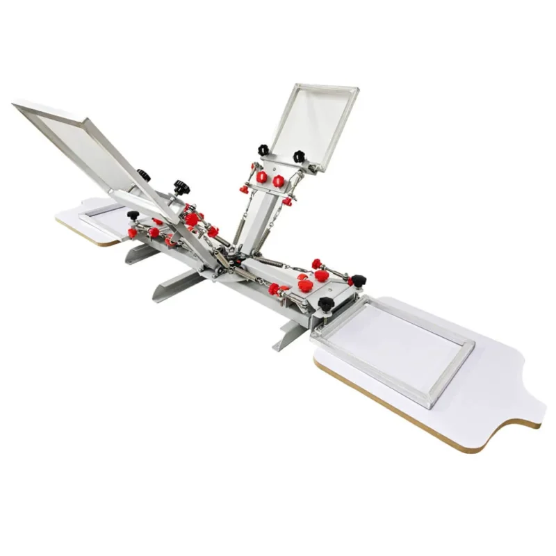 草稿 4 Color 2 Station Manual Silk Screen Printing Machine With Micro Registration